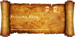 Pulszky Rita névjegykártya